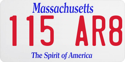 MA license plate 115AR8