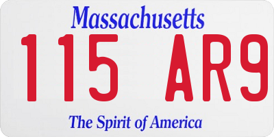 MA license plate 115AR9