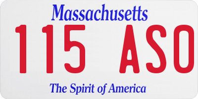 MA license plate 115AS0