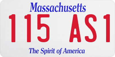 MA license plate 115AS1