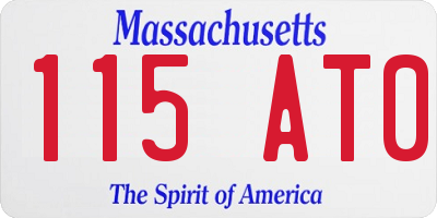 MA license plate 115AT0