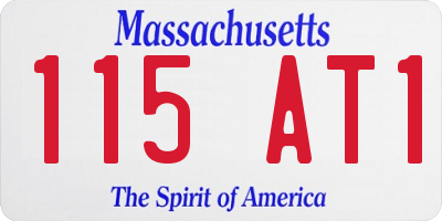 MA license plate 115AT1