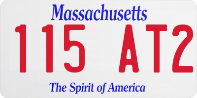 MA license plate 115AT2