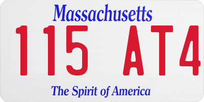 MA license plate 115AT4