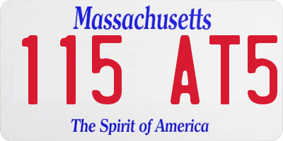 MA license plate 115AT5
