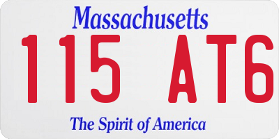 MA license plate 115AT6