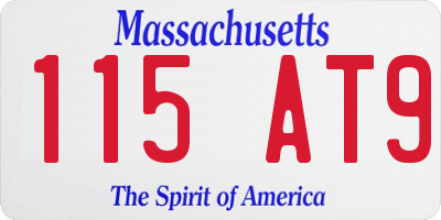 MA license plate 115AT9