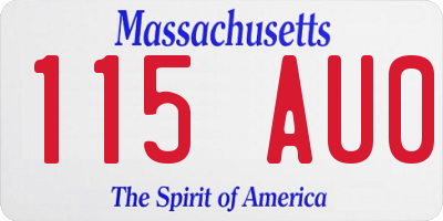 MA license plate 115AU0