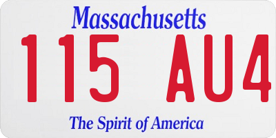 MA license plate 115AU4