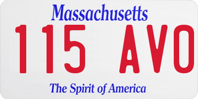 MA license plate 115AV0