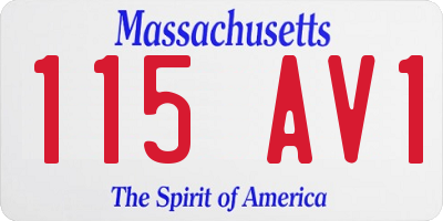 MA license plate 115AV1