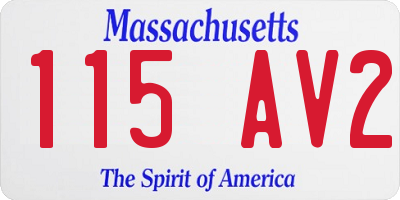 MA license plate 115AV2