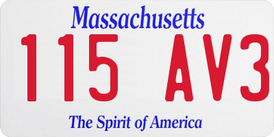 MA license plate 115AV3