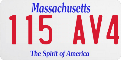 MA license plate 115AV4