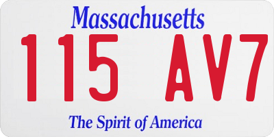 MA license plate 115AV7