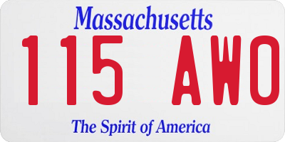 MA license plate 115AW0