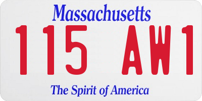 MA license plate 115AW1