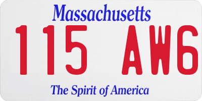 MA license plate 115AW6
