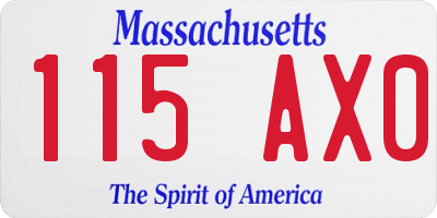 MA license plate 115AX0