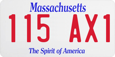 MA license plate 115AX1