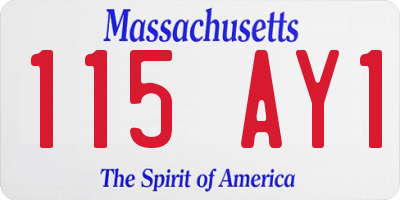 MA license plate 115AY1
