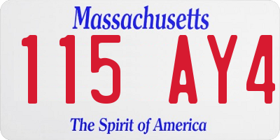 MA license plate 115AY4