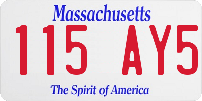 MA license plate 115AY5