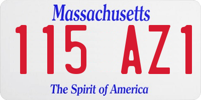 MA license plate 115AZ1