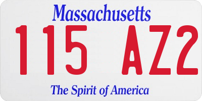 MA license plate 115AZ2