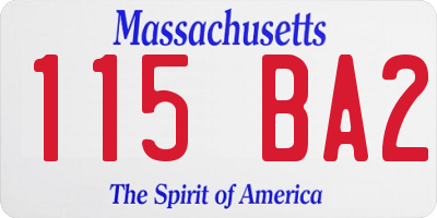 MA license plate 115BA2