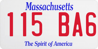 MA license plate 115BA6