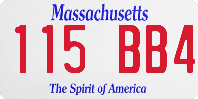 MA license plate 115BB4