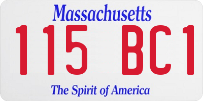 MA license plate 115BC1