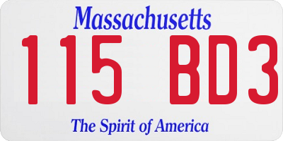 MA license plate 115BD3