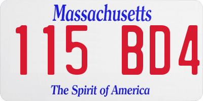 MA license plate 115BD4
