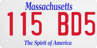 MA license plate 115BD5