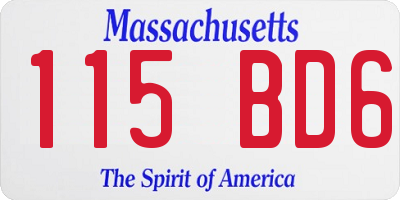 MA license plate 115BD6