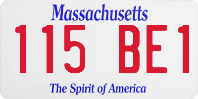MA license plate 115BE1