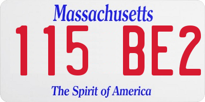 MA license plate 115BE2