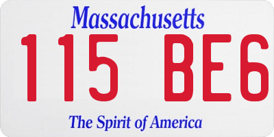 MA license plate 115BE6