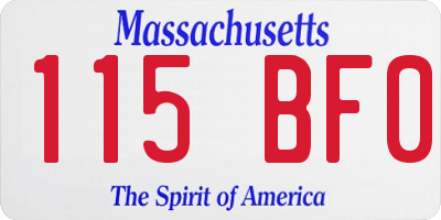 MA license plate 115BF0
