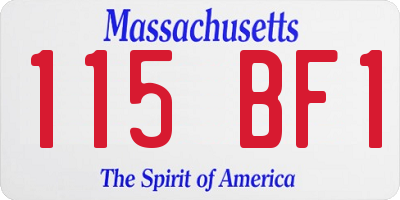 MA license plate 115BF1