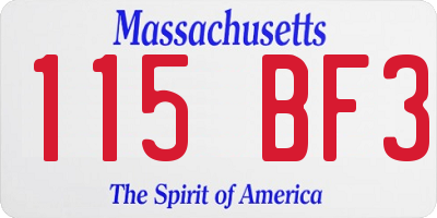 MA license plate 115BF3