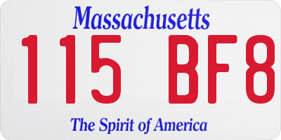 MA license plate 115BF8