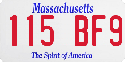 MA license plate 115BF9
