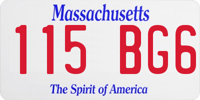 MA license plate 115BG6
