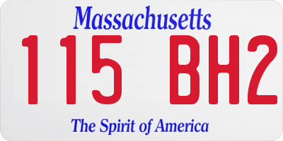 MA license plate 115BH2