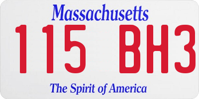 MA license plate 115BH3