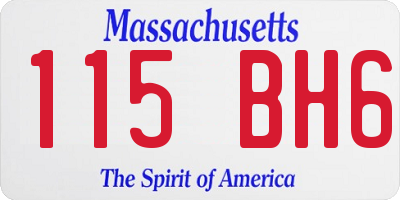 MA license plate 115BH6