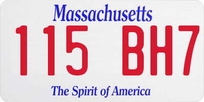 MA license plate 115BH7
